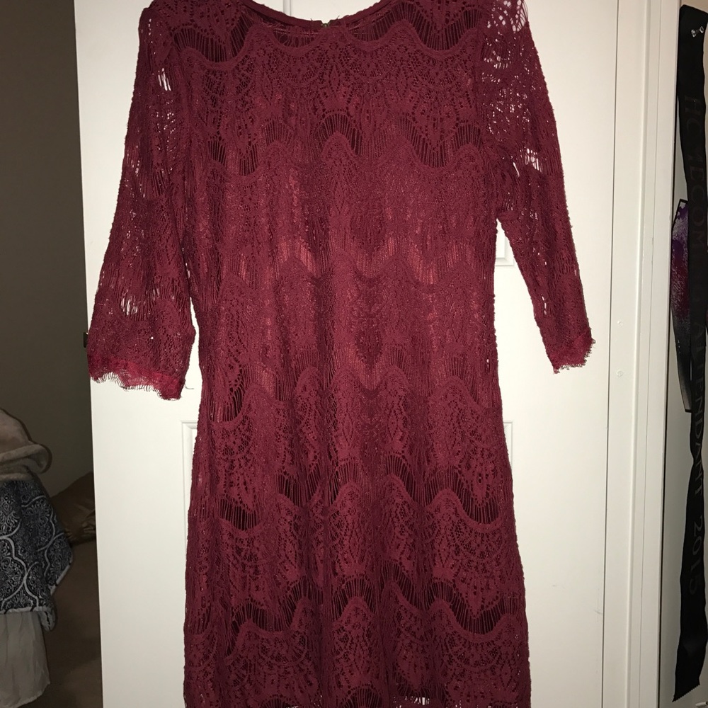 Lace Burgundy Dress